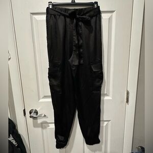 Black Satin Pants